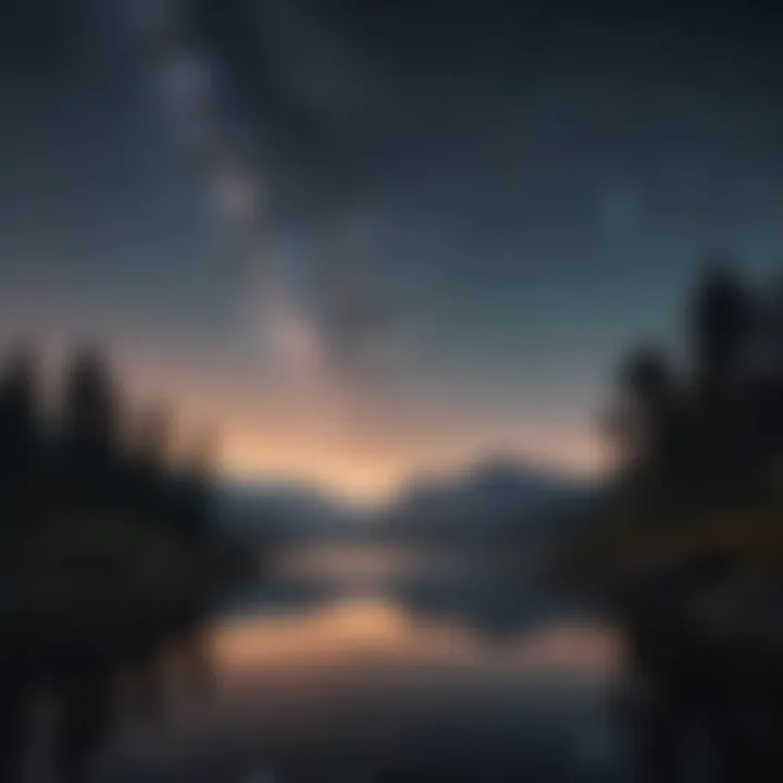Serene night landscape with stars