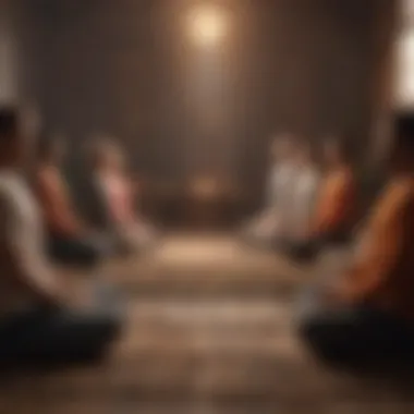Group session in meditation