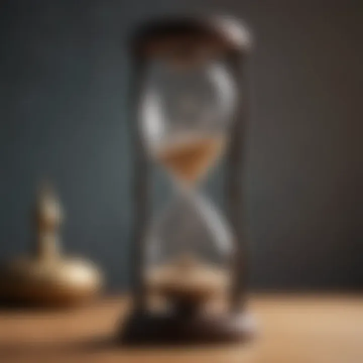 An hourglass symbolizing time management in meditation