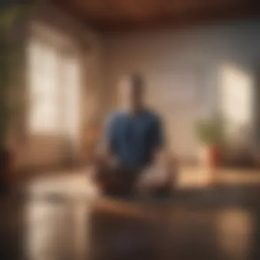 Practicing Relaxation for Mental Clarity A person practicing relaxation in a quiet space