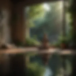 Tranquil meditation space with calming elements
