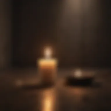 Illuminating the Path of Healing A candle lit in a dark room signifying hope and light in difficult times