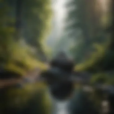 Embracing Nature's Calm Serene landscape representing tranquility