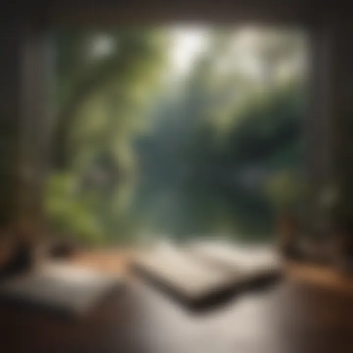 A tranquil space with a journal and pen, encouraging self-reflection