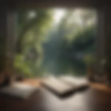 A Tranquil Space for Self-Reflection A tranquil space with a journal and pen, encouraging self-reflection