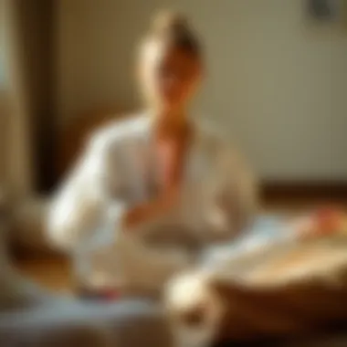 Close-up of peaceful meditation practice