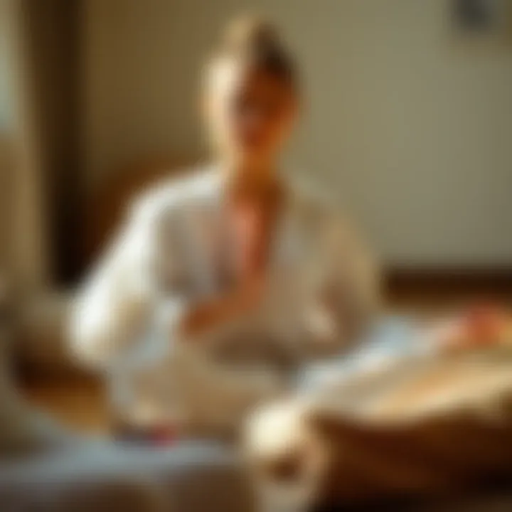 Close-up of peaceful meditation practice