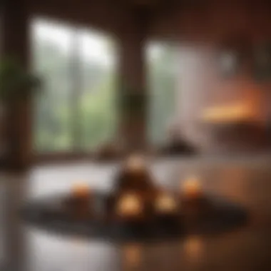 Zen Yoga Environment An inviting yoga space adorned with candles and calming decor.