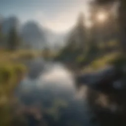 A serene landscape promoting tranquility