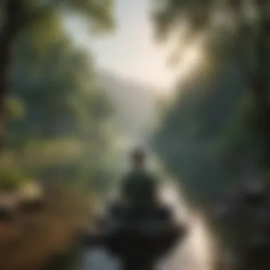 Promoting Mindfulness in Nature Serene landscape promoting mindfulness and tranquility