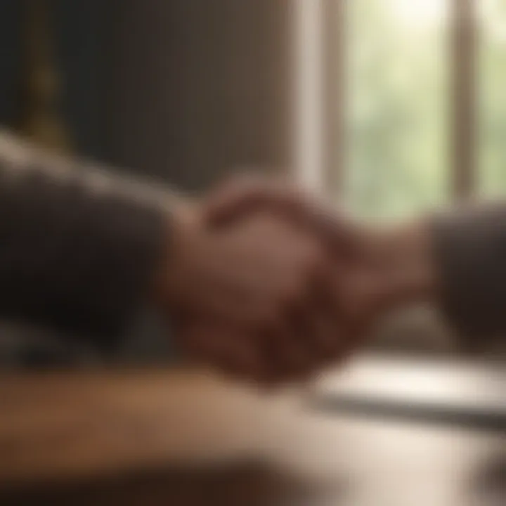 A warm handshake symbolizing rapport between therapist and client