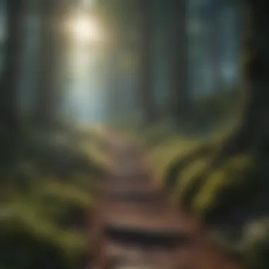 Journey Through Life A vibrant path through a forest representing life experiences