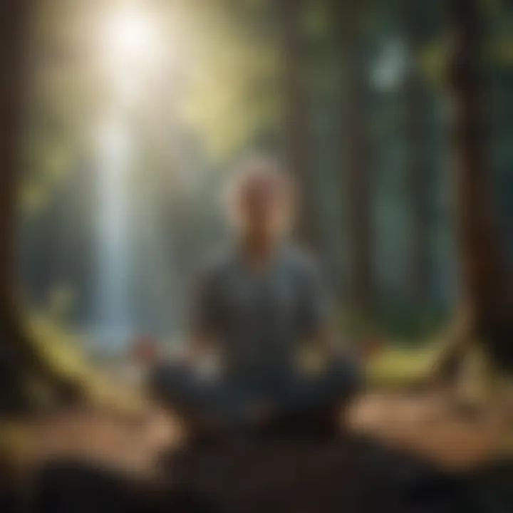 A person meditating in nature, embodying mindfulness