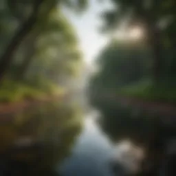 Serene landscape promoting tranquility and emotional healing