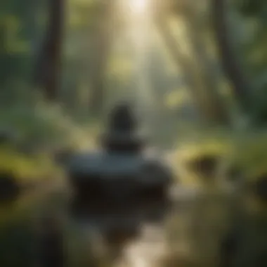 Calm nature scene promoting relaxation