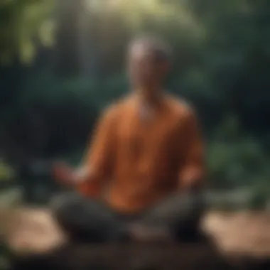 Mindfulness Through Meditation A person meditating peacefully in a tranquil setting