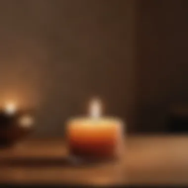 Illuminating Peace: The Candlelight Effect Close-up of a candle for meditation ambiance