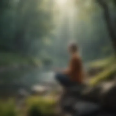 Emotional Release through Nature A serene landscape depicting tranquility and emotional release