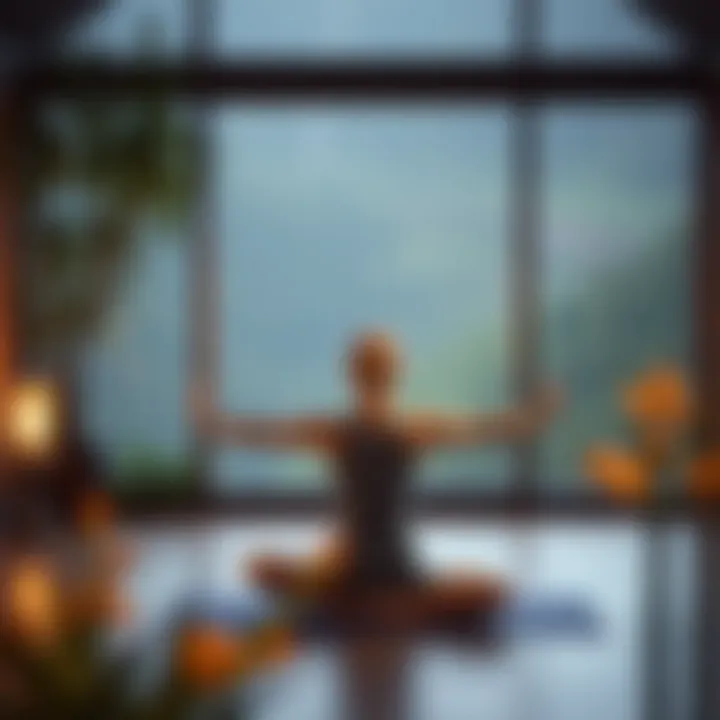 A person practicing yoga in a peaceful environment