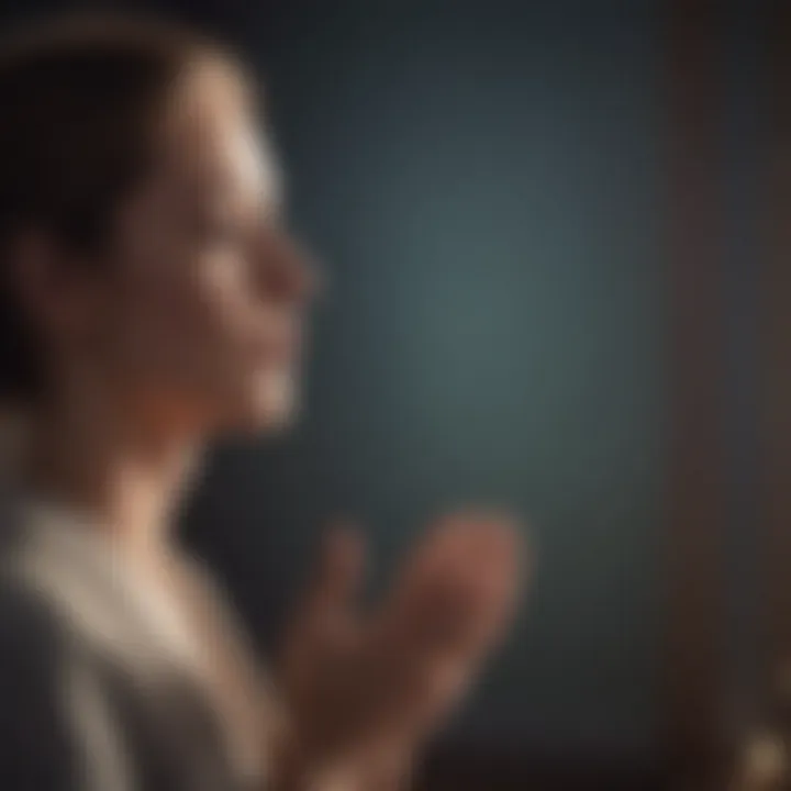 Close-up of a person meditating with focus and tranquility