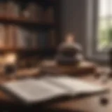 Calm study environment with books and meditation