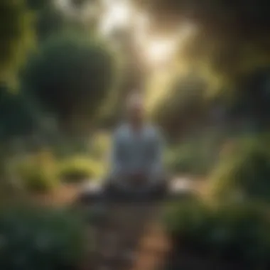 Mindfulness in a Garden Person meditating in a peaceful garden