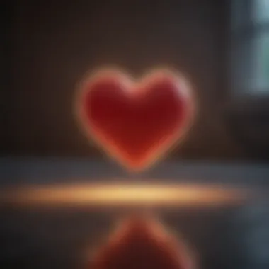 A glowing heart representing self-acceptance and love