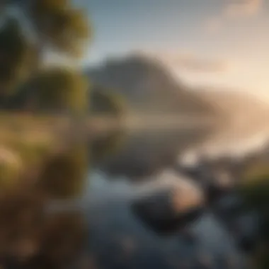 A tranquil landscape for calming the mind Serene landscape promoting tranquility