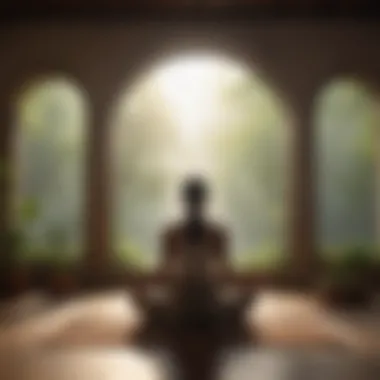 Embracing Mindfulness Mindfulness concept with a person meditating in a tranquil setting