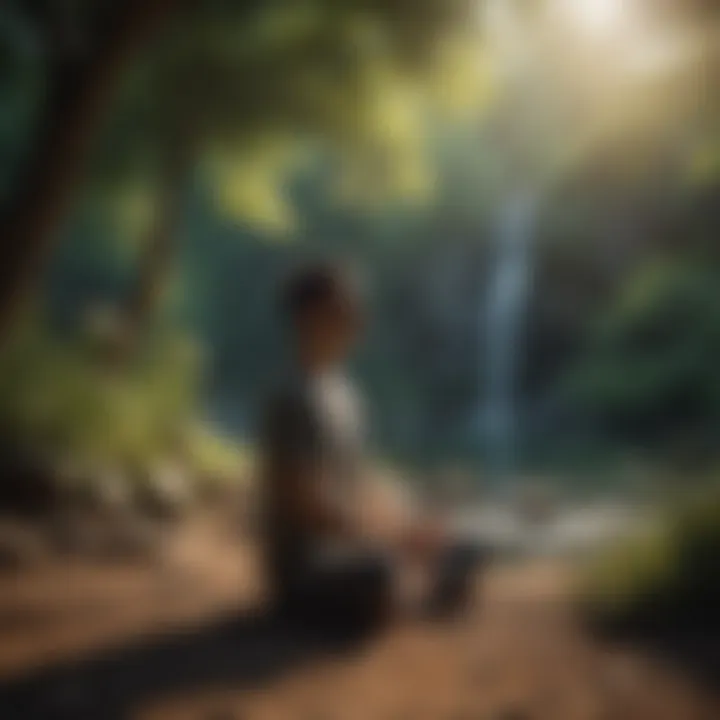 A person meditating in a tranquil setting
