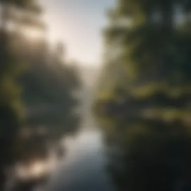 Serenity in Nature Calming nature scene with a serene lake
