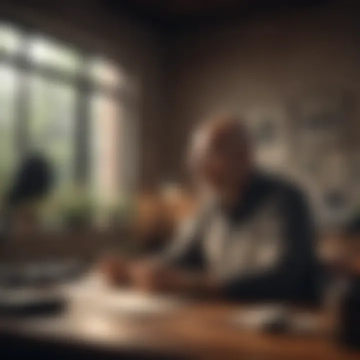 An individual engaged in mindfulness at their desk