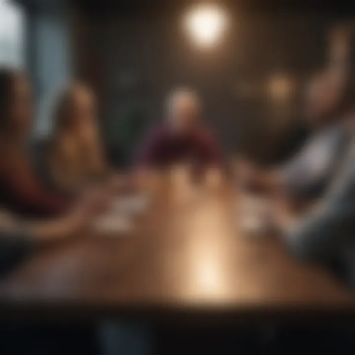 A supportive team meeting in a collaborative environment