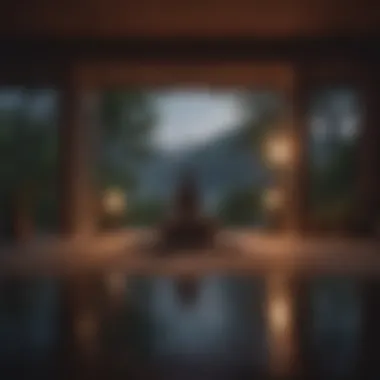 Evening Calm: A Refuge for Reflection and Peace Calming evening scene for meditation