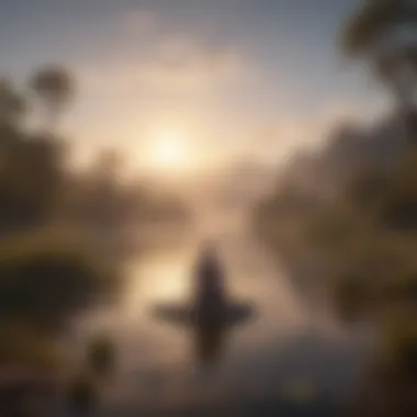 Serenity in Positive Thinking A serene landscape depicting the power of positive thoughts