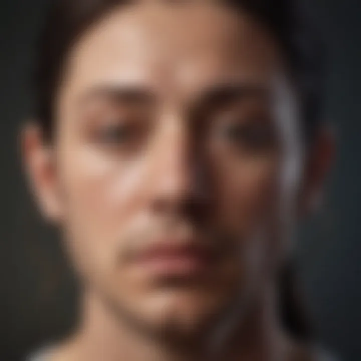 Close-up of a person meditating with focused expression