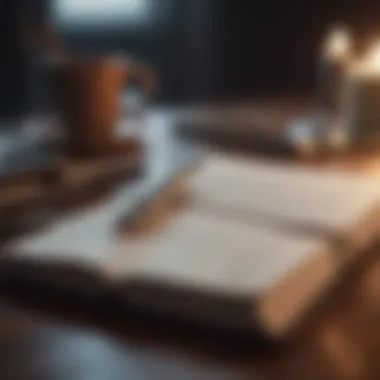 An open journal with a pen, symbolizing reflection