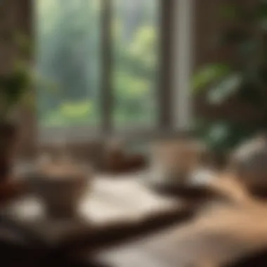 Moments of Gratitude A cozy setting with a cup of tea and a book on gratitude