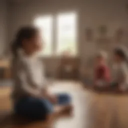 Children practicing mindfulness in a classroom setting