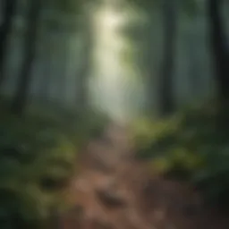 A serene path through a lush forest, inviting mindfulness.