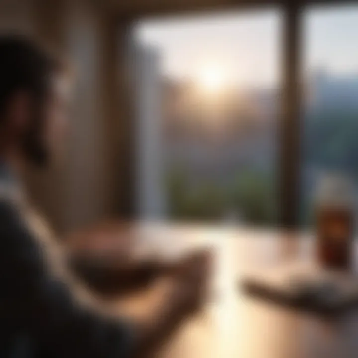 Employee reflecting on goals and feedback
