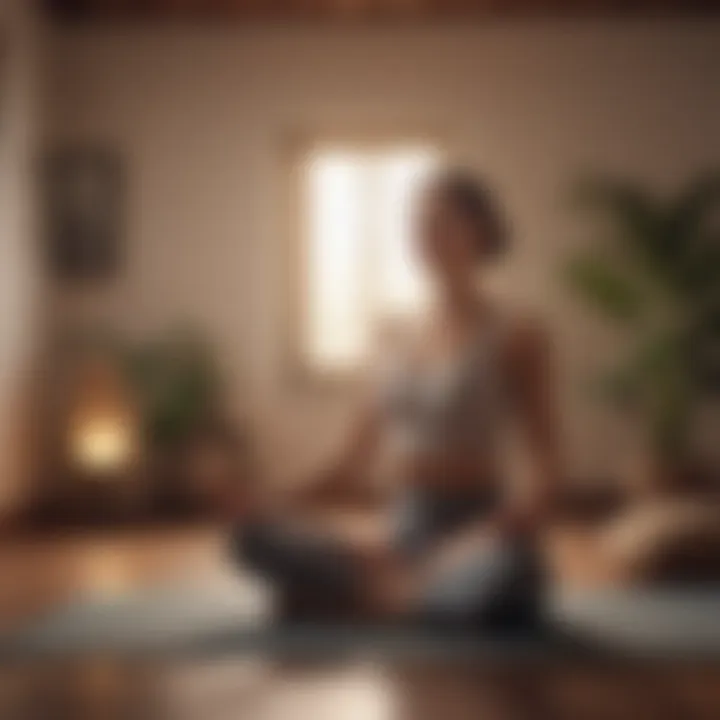 Yoga instructor guiding an online meditation session