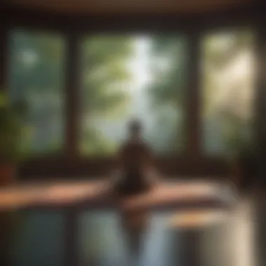 An inviting environment for meditation Meditative space for mindfulness practice