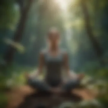 A person engaged in mindfulness meditation surrounded by nature