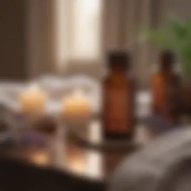 Essentials for a Peaceful Mind Essential oils and candles for bedtime meditation