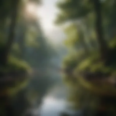 A tranquil scene to evoke peace of mind Serene landscape promoting tranquility