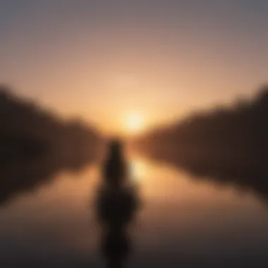 Embracing the Dawn of Release Silhouette of a person meditating at sunrise