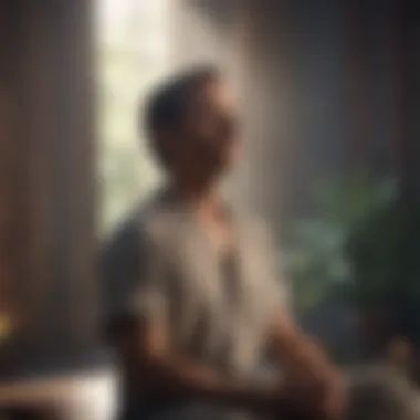 Close-up of a serene individual practicing meditation