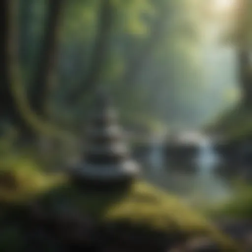 Tranquil nature scene for meditation inspiration