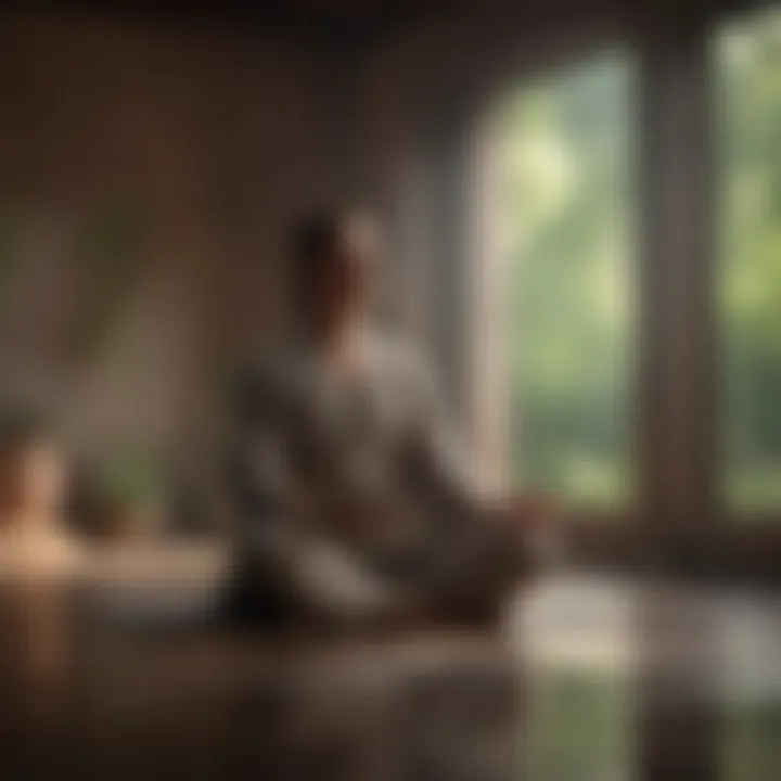 Close-up of a person meditating in a peaceful setting